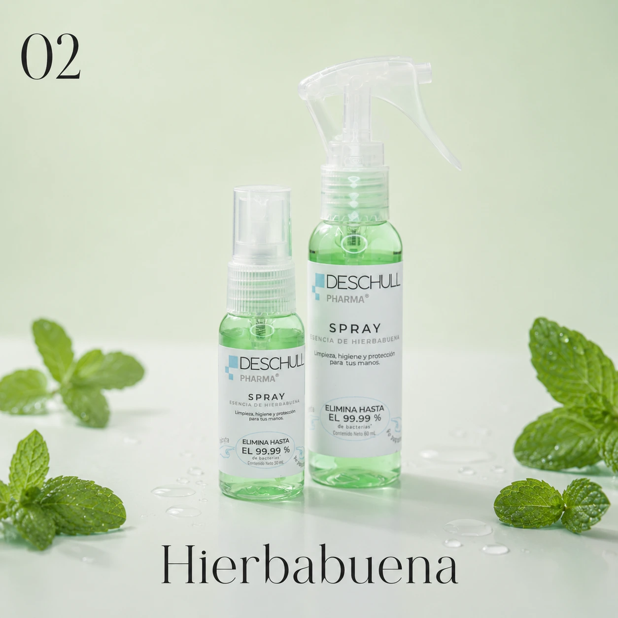 Deschull Pharma Hierbabuena en presentaciones de 30 mL y 60 mL