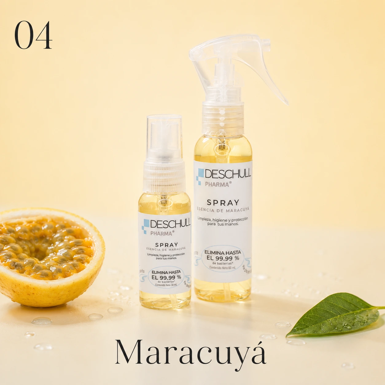 Deschull Pharma Maracuyá en presentaciones de 30 mL y 60 mL